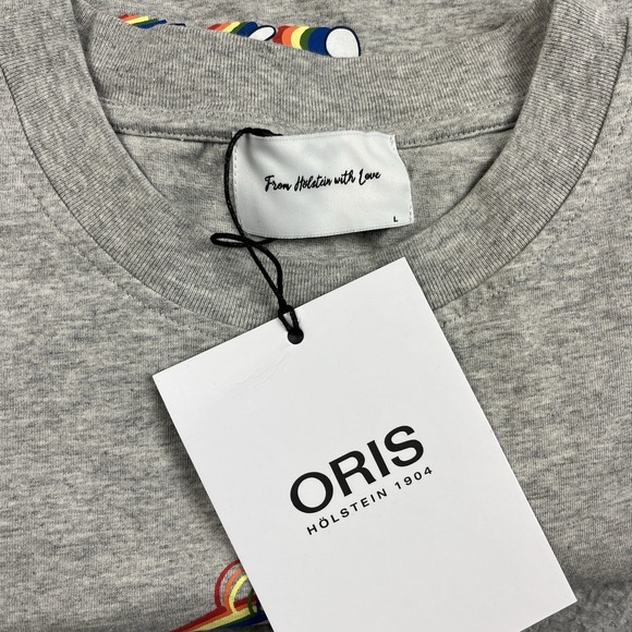 Oris T Shirt Mens Large Hölstein 1904 Go Your Own Way Organic Cotton Gray NWT - Picture 3 of 8